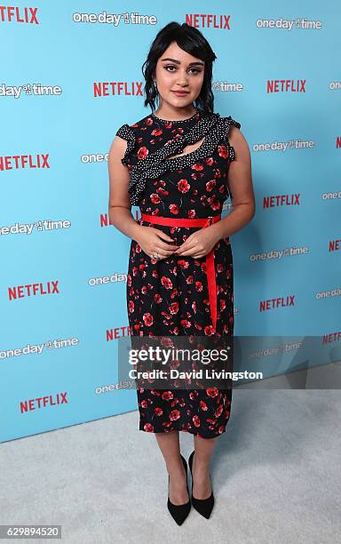 Actress Ariela Barer attends the premiere of Netflix's "One Day at a Time" at The London West Hollywood at Beverly Hills on December 14, 2016 in West...