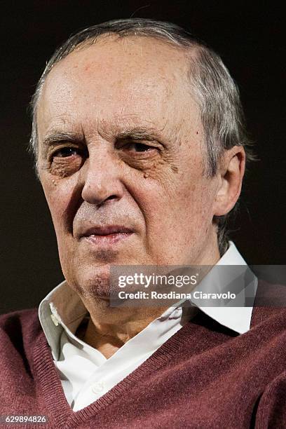 Director Dario Argento meets the audience during the Noir In Festival on December 14, 2016 in Milan, Italy.