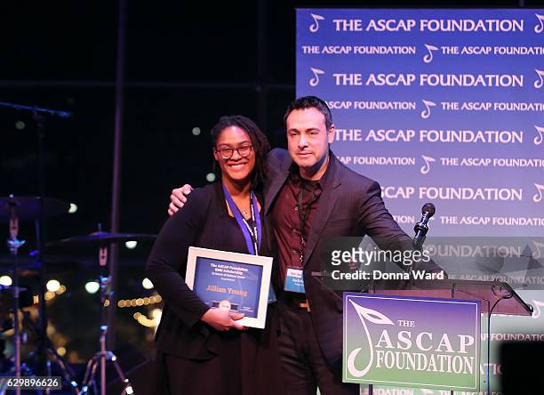 Honoree Jillian Young and Zach Katz attend the 2016 ASCAP Foundation Honors at Frederick P. Rose Hall, Jazz at Lincoln Center on December 14, 2016 in...