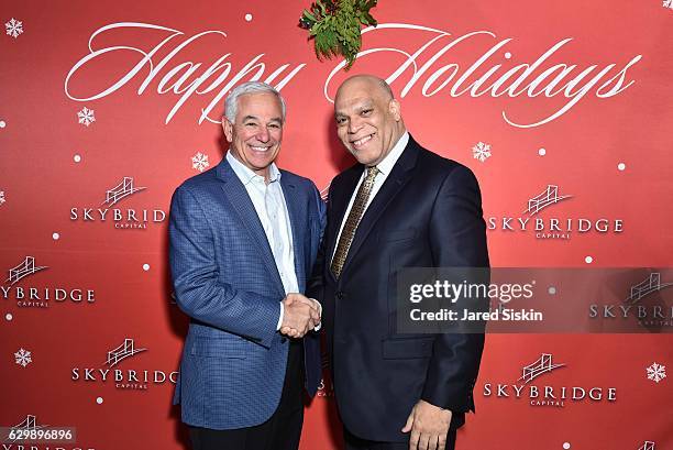 Bobby Valentine and Anthony Taitt attend SkyBridge Capital Holiday Celebration at Hunt & Fish Club on December 14, 2016 in New York City.