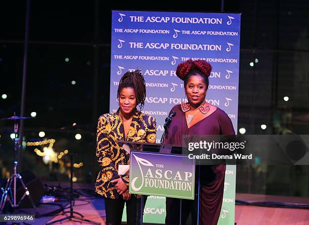 Nicole Ashford and Asia Ashford attend the 2016 ASCAP Foundation Honors at Frederick P. Rose Hall, Jazz at Lincoln Center on December 14, 2016 in New...