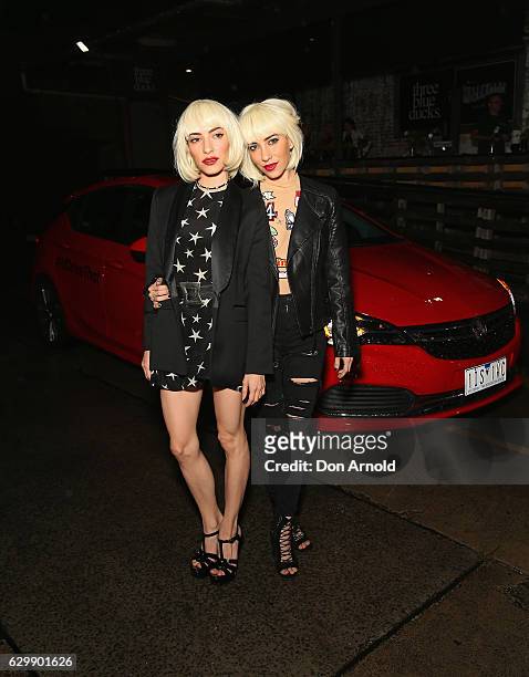 Lisa Origliasso and Jess Origliasso attend the launch of the new Holden Astra at Three Blue Ducks in Rosebury on December 15, 2016 in Sydney,...