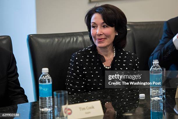 Oracle CEO Safra Catz listens during a meeting with technology industry leaders at Trump Tower in New York, NY on Wednesday, Dec. 14, 2016.