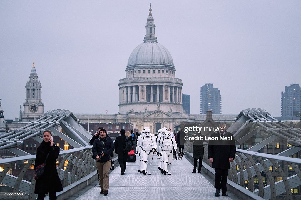 Stormtroopers Greet Commuters On The Millennium Bridge