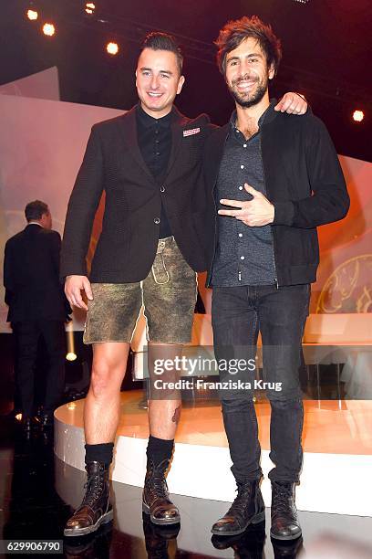 Andreas Gabalier and Max Giesinger attend the 22th Annual Jose Carreras Gala on December 14, 2016 in Berlin, Germany.