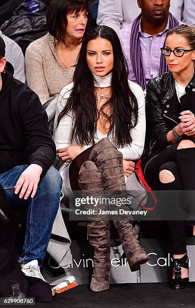 Adriana Lima attends Brooklyn Nets vs Los Angeles Lakers game at Barclays Center on December 14, 2016 in New York City.