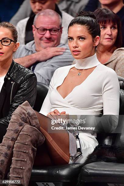 Adriana Lima attends Brooklyn Nets vs Los Angeles Lakers game at Barclays Center on December 14, 2016 in New York City.