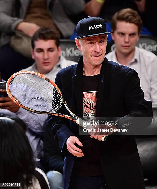 John McEnroe attends Brooklyn Nets vs Los Angeles Lakers game at Barclays Center on December 14, 2016 in New York City.