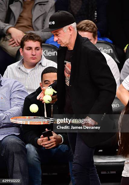 John McEnroe attends Brooklyn Nets vs Los Angeles Lakers game at Barclays Center on December 14, 2016 in New York City.