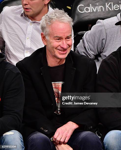 John McEnroe attends Brooklyn Nets vs Los Angeles Lakers game at Barclays Center on December 14, 2016 in New York City.