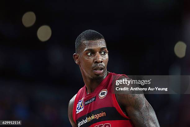 Casey Prather of the Wildcats looks on during the round 11 NBL match between New Zealand Breakers and Perth Wildcats at Vector Arena on December 15,...