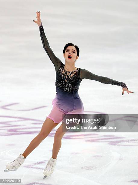 Evgenia Medvedeva of Russia competes in the Senior Ladies Singles Free Skating during day three of the ISU Junior & Senior Grand Prix of Figure...