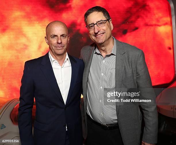 Producer Neal Moritz and Sony Pictures Motion Picture Group Chairman Tom Rothman attend the premiere of Columbia Pictures' "Passengers" at Regency...