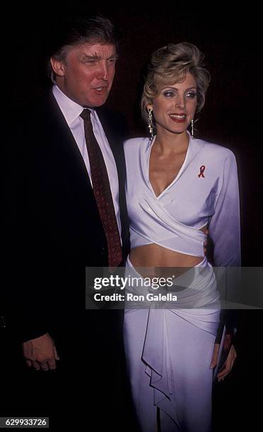 Donald Trump and Marla Maples attend Eighth Annual Easter Bonnet Competition on March 29, 1994 at the Minskoff Theater in New York City.