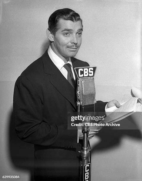 Clark Gable, reprising his 1932 MGM screen role in Red Dust, adapted for the CBS Radio program, The Gulf Screen Guild Theater, and the production of...