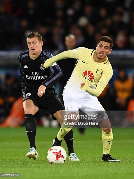 Ventura Alvarado of Club America in action during the FIFA Club World Cup Semi Final match between Club America and Real Madrid at International...
