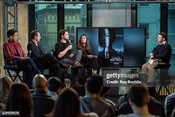 Actors Joel de la Fuente, Brennan Brown, Luke Kleintank and Alexa Davalos discusses "The Man In The High Castle" with The Build Series at AOL HQ on...