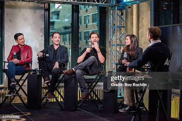 Actors Joel de la Fuente, Brennan Brown, Luke Kleintank and Alexa Davalos discusses "The Man In The High Castle" with The Build Series at AOL HQ on...