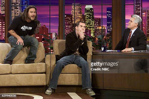Episode 2809 -- Pictured: Comedians Chris Pontius and Steve-Oduring an interview with host Jay Leno on November 5, 2004 --
