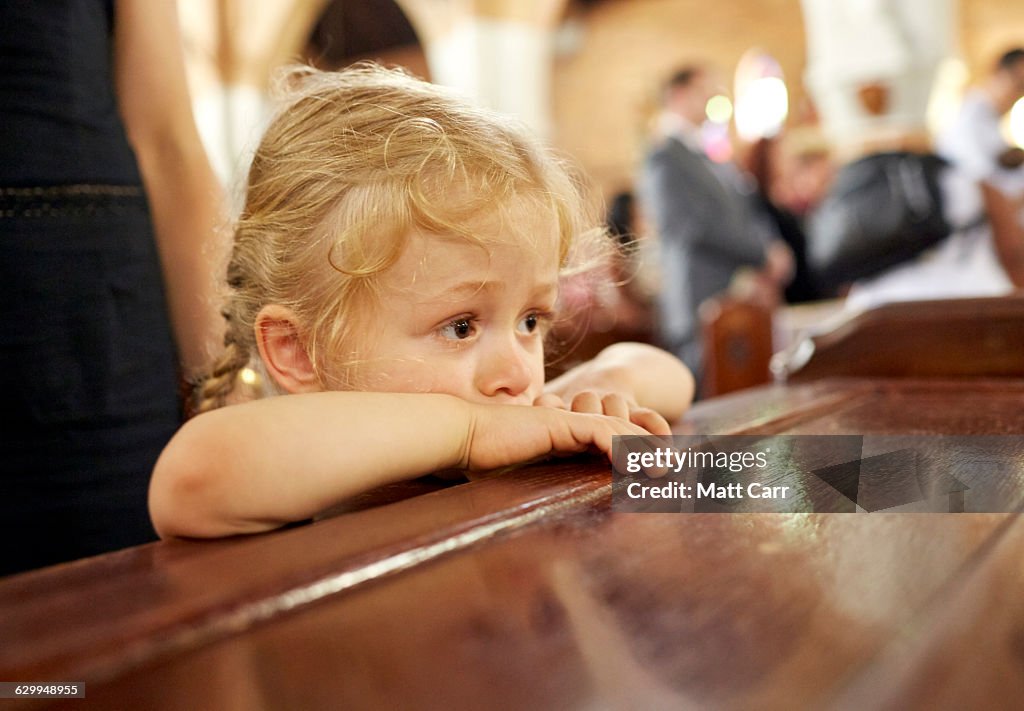Young girl in church