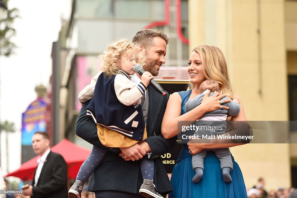 Ryan Reynolds Honored With Star On The Hollywood Walk Of Fame