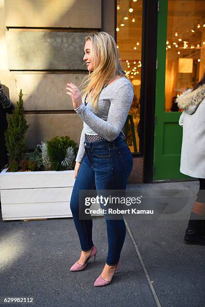 Iskra Lawrence seen out in SoHo on December 15, 2016 in New York City.