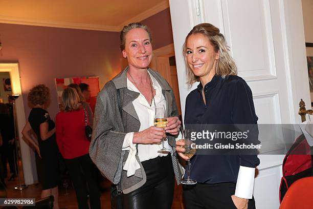 Leslie von Wangenheim and Fanny Moizant, founder of Vestiaire Collective during the Mon Muellerschoen & Vestiaire Collective charity auction benefit...