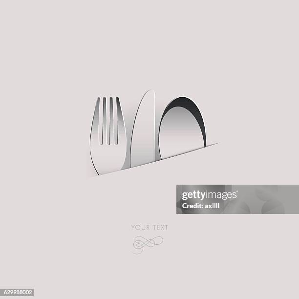 ilustrações, clipart, desenhos animados e ícones de knife_fork_spoon_white - faqueiro