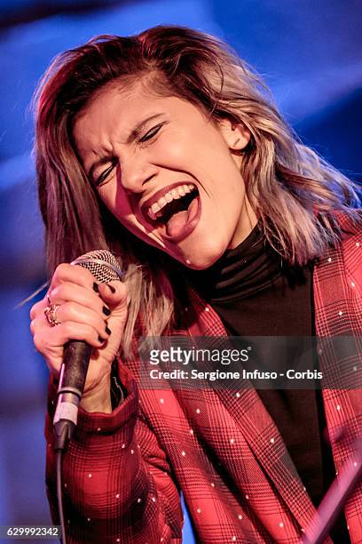Italian singer-songwriter Elisa performs on stage for Italian singer-songwriter and record producer Corrado Rustici on December 13, 2016 in Milan,...
