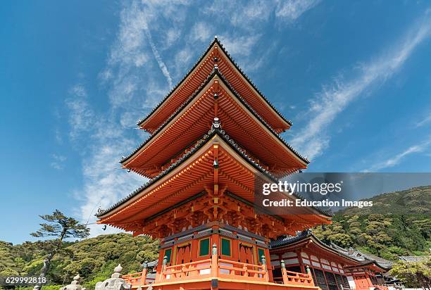 Three-story Pagoda, Kiyomizudera, Kiyomizu-dera Temple, Kyoto, Japan.