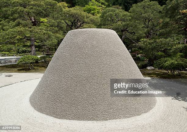 Kogetsudai sand pile at Ginkaku-ji, Zen Temple of Silver Pavilion, Kyoto, Japan.