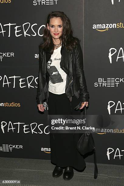 Actress Winona Ryder attends the "Paterson" New York screening held at the Landmark Sunshine Cinema on December 15, 2016 in New York City.