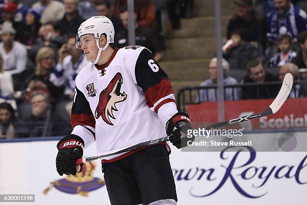 Arizona Coyotes left wing Lawson Crouse as the Toronto Maple Leafs play the Arizona Coyotes at the Air Canada Centre in Toronto. December 15, 2016.