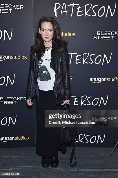 Actress Winona Ryder attends the New York screening of "Paterson" at Landmark Sunshine Cinema on December 15, 2016 in New York City.