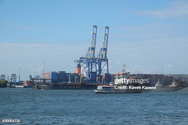 Passenger boat goes past the harbor on October 10, 2016 in Kochi, India. Kochi is a city in southwest India's coastal Kerala state.