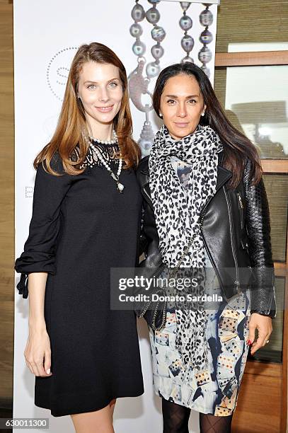 Katya Teper and guest attend Sabine Brouillet's jewelry pop up hosted by Nikita Kahn and Katya Teper at Nobu Malibu on December 14, 2016 in Malibu,...