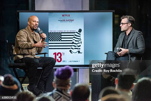 Rapper Common discusses "The 13th" with The Build Series at AOL HQ on December 15, 2016 in New York City.