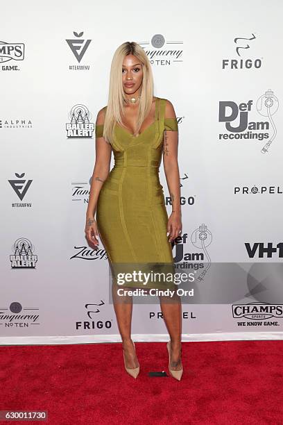 Model Fanny Neguesha attends The 2016 Def Jam Holiday Party sponsored by VH1 "The Breaks," Champs Sports, Tanqueray 10 & Zacapa Rum at Spring Place...
