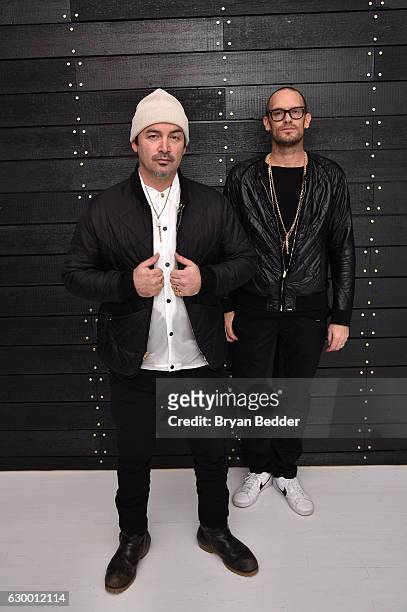 Hoorsenbuhs Founder and Creative Chief Robert Keith and Brand Ambasador Kether Parker celebrate Hoorsenbuhs opening of Soho Gallery on December 15,...