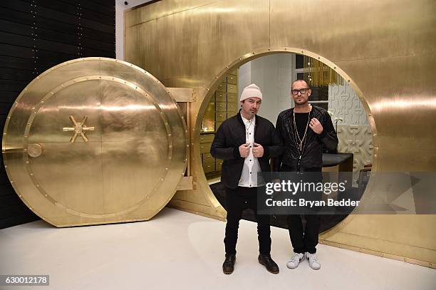 Hoorsenbuhs Founder and Creative Chief Robert Keith and Brand Ambasador Kether Parker celebrate Hoorsenbuhs opening of Soho Gallery on December 15,...