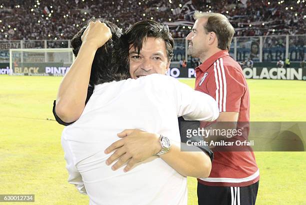 Marcelo Gallardo coach of River Plate celebrates after a final match between River Plate and Rosario Central as part of Copa Argentina 2016 at Mario...