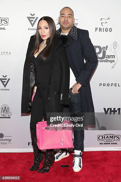 Gia Casey and DJ Envy attend The 2016 Def Jam Holiday Party sponsored by VH1 "The Breaks," Champs Sports, Tanqueray 10 & Zacapa Rum at Spring Place...