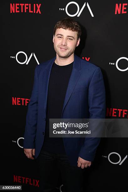 Emory Cohen arrives at the Premiere Of Netflix's "The OA" at the Vista Theatre on December 15, 2016 in Los Angeles, California.