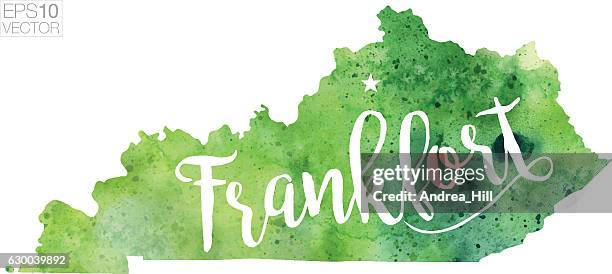 frankfort, kentucky usa vector watercolor map - frankfort kentucky stock illustrations