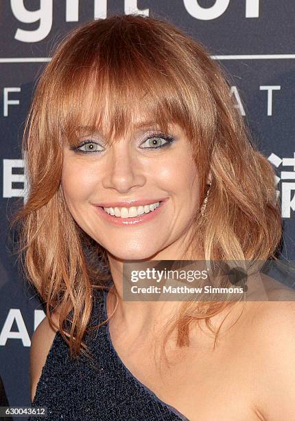 Actress Bryce Dallas Howard poses in the press room at the 21st Annual Huading Global Film Awards at The Theatre at Ace Hotel on December 15, 2016 in...