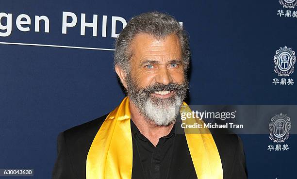 Mel Gibson attends the 21st Annual Huading Global Film Awards - press room held at The Theatre at Ace Hotel on December 15, 2016 in Los Angeles,...