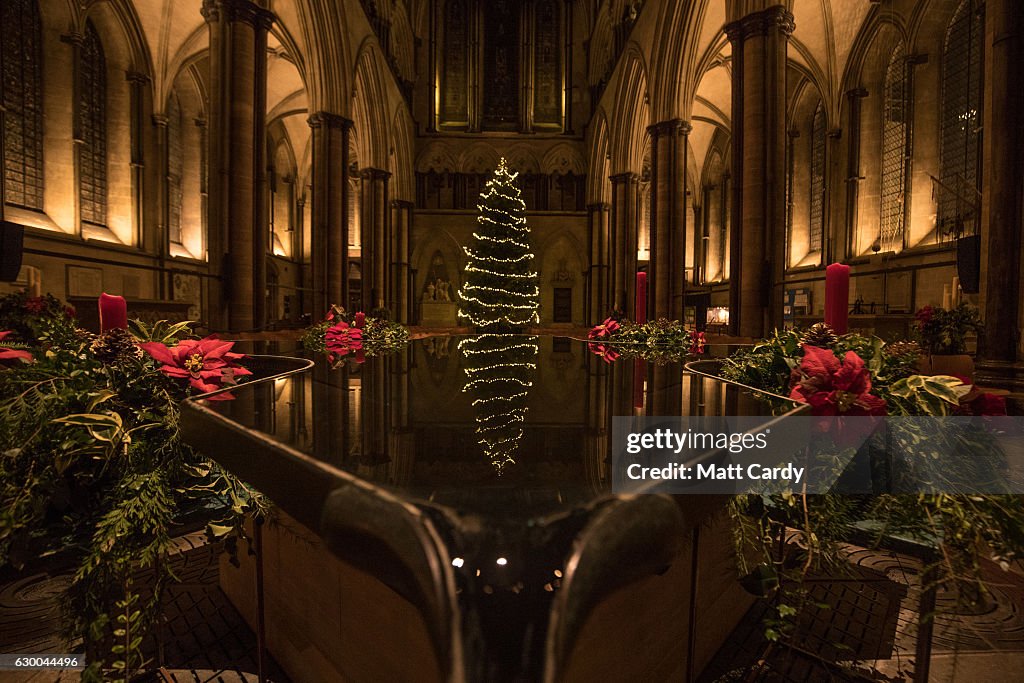 The Dress Rehearsal Of A Winter's Trail Takes Place At Salisbury Cathedral