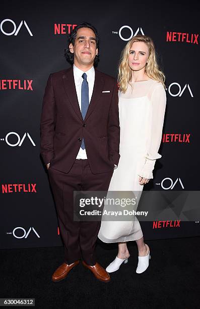 Zal Batmanglij and Brit Marling attend the premiere of Netflix's "The OA" at the Vista Theatre on December 15, 2016 in Los Angeles, California.