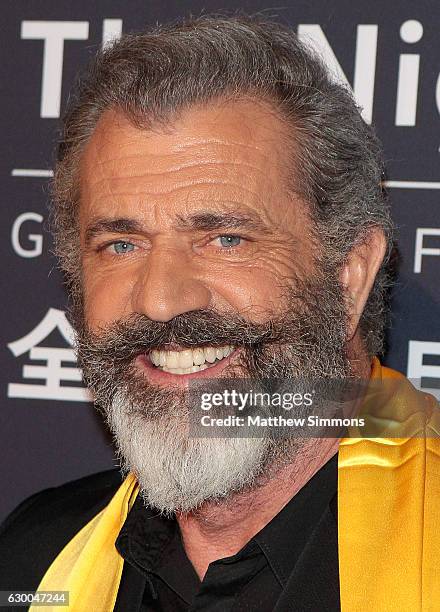 Director Mel Gibson poses in the press room at the 21st Annual Huading Global Film Awards at The Theatre at Ace Hotel on December 15, 2016 in Los...