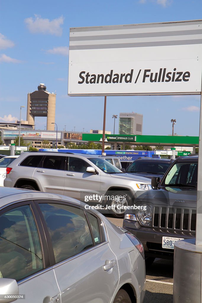 Alamo car rental, standard/fullsize sign at Logan International Airport.